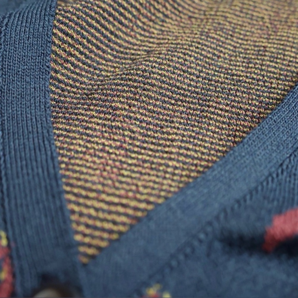 Zara Floral Knit Cropped Cardigan V Neck Button Front Colorful Chic Blue Small - Picture 4 of 15